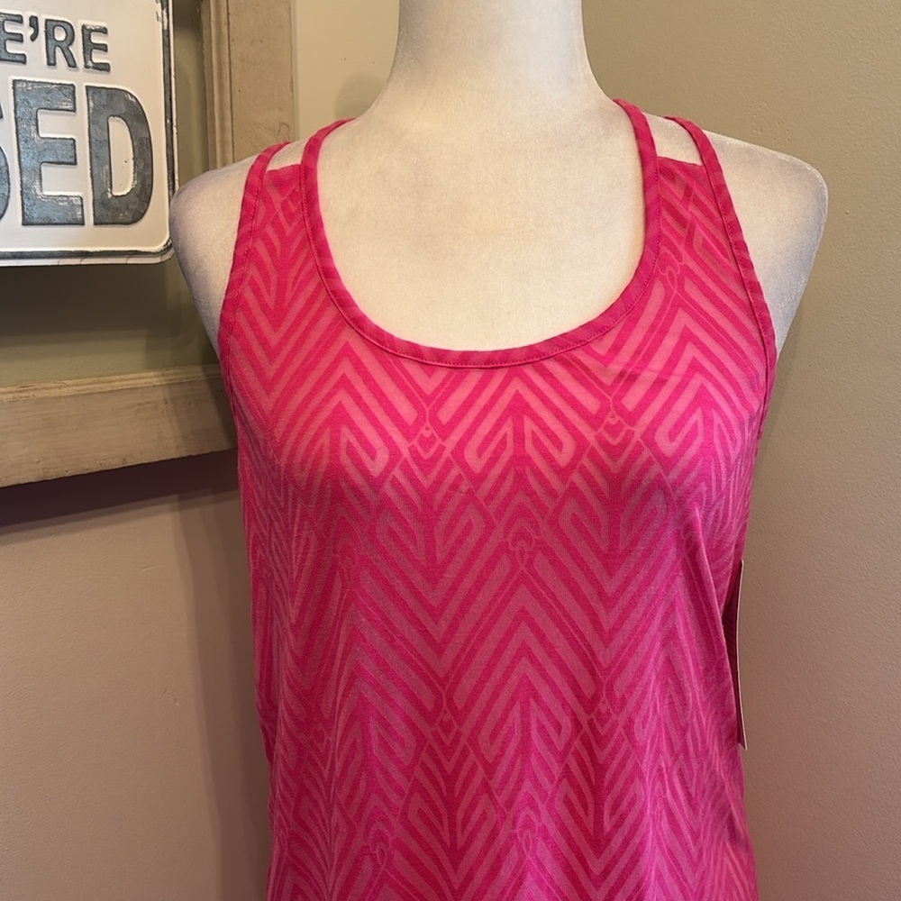 Balance Collection Geometric Pattern Braided Razor Back Cover Up Fuschia NWT - Picture 4 of 10